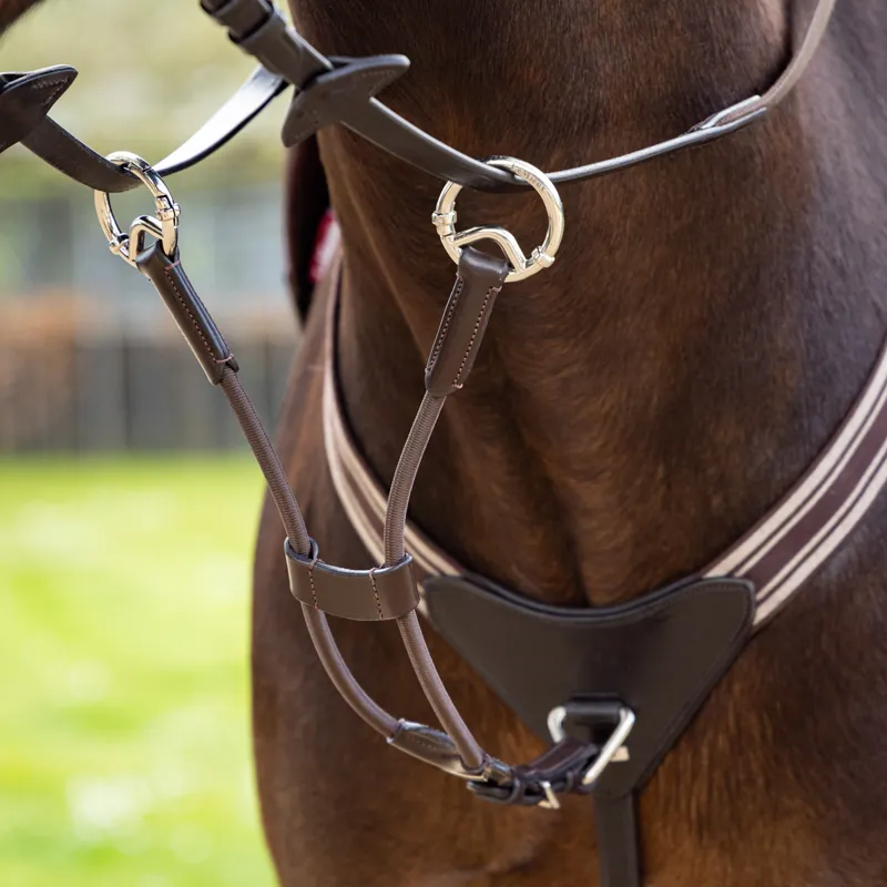 LeMieux Elasticated Martingale Attachment - Brown/Silver-1