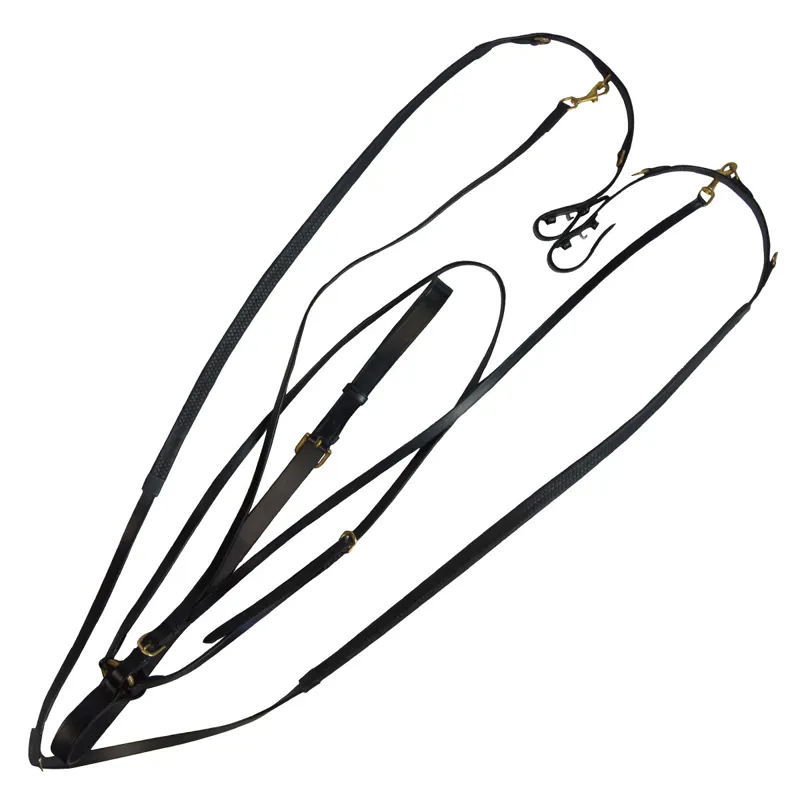 Stephens 5/8in Market Harborough with Rubber Grip Reins Black