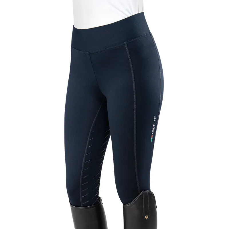 Equiline Team Full Grip Leggings with Phone Pocket - Blue