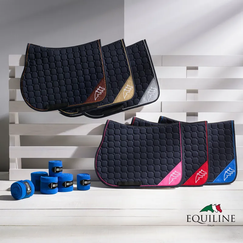 Equiline Nadir Saddlecloth - Blue/Bronze-1