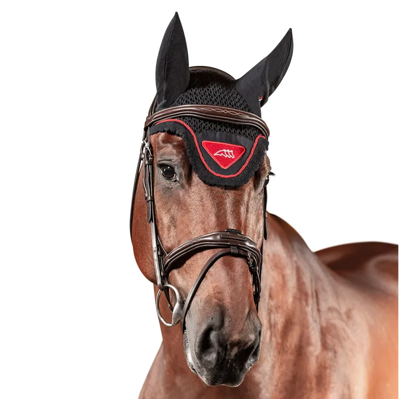 Equiline Nadir Ear Net - Blue/Red-3