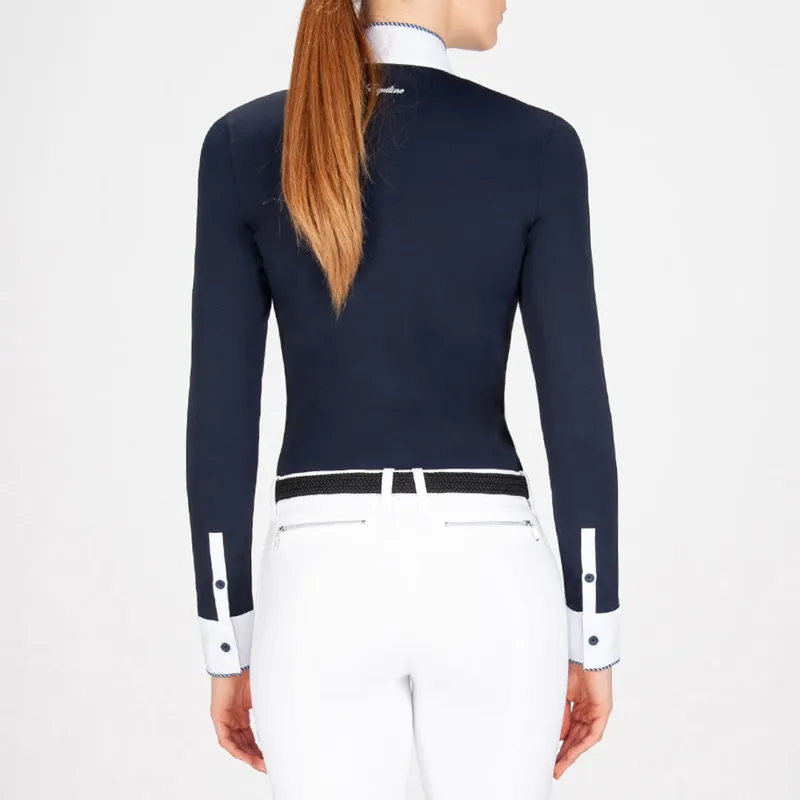 Equiline Gracielle Ladies Long Sleeve Competition Shirt - Blue-1