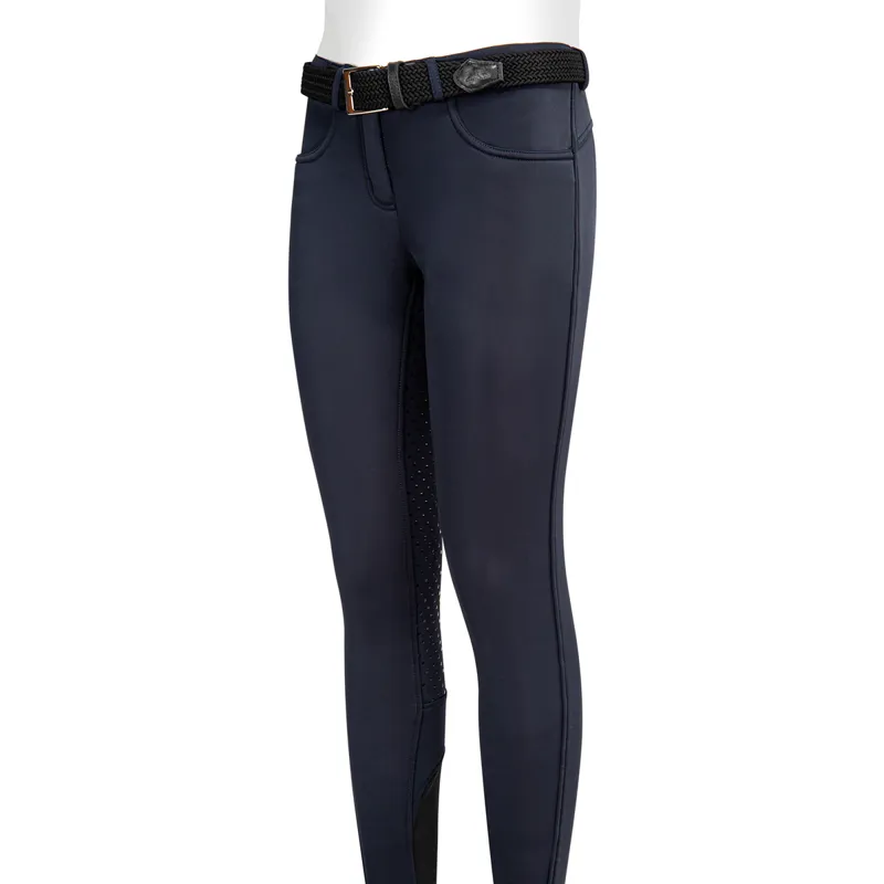 Equiline Ariel Full Grip Girls Softshell Breeches - Blue