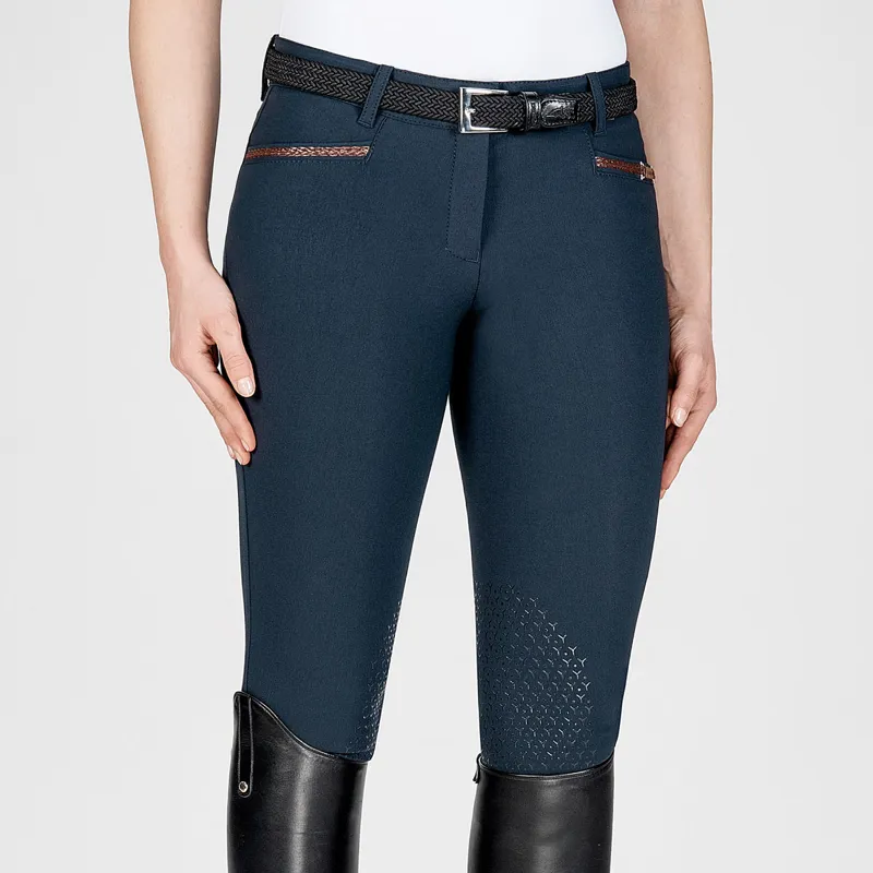 Equiline Geneva Knee Grip Ladies Breeches - Navy Blue