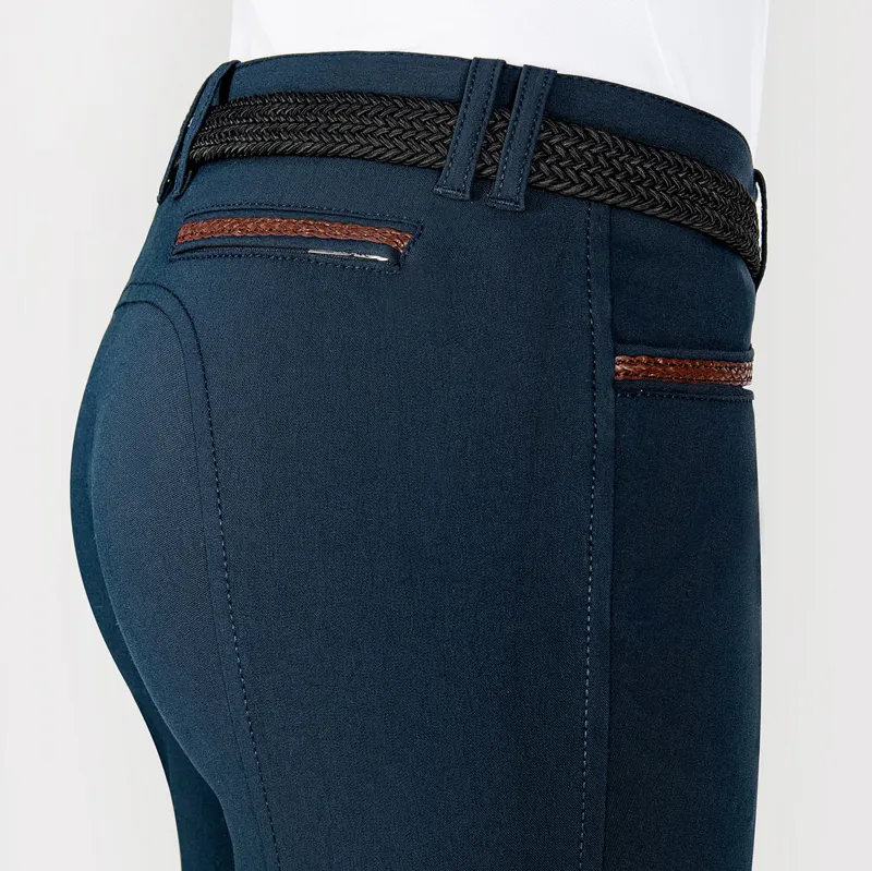 Equiline Geneva Knee Grip Ladies Breeches - Navy Blue-3