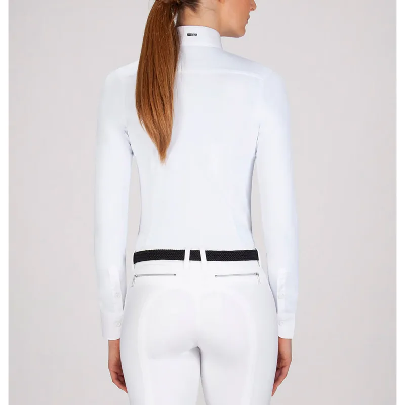 Equiline Victoria Long Sleeve Ladies Show Shirt - White-1