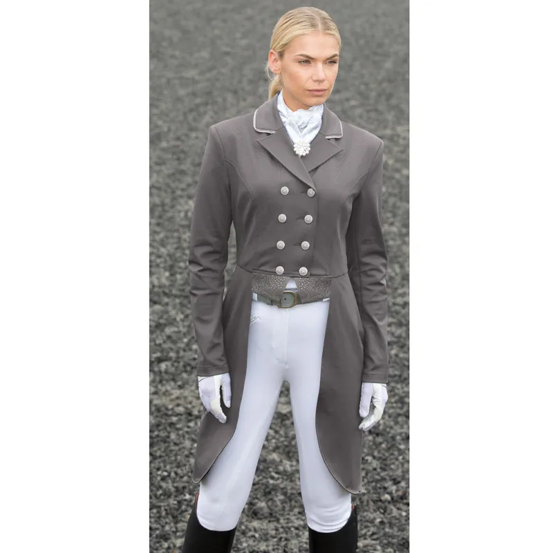 Equetech Jersey Deluxe Ladies Dressage Tailcoat - Grey-3