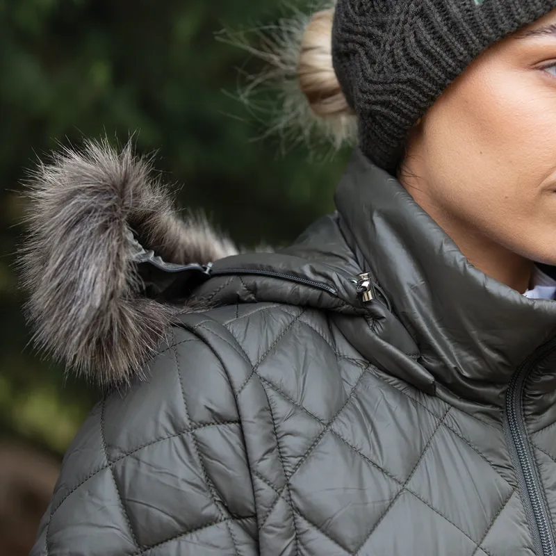 Equetech 2-in-1 Quilted Ladies Long-Line Jacket/Gilet - Khaki-6