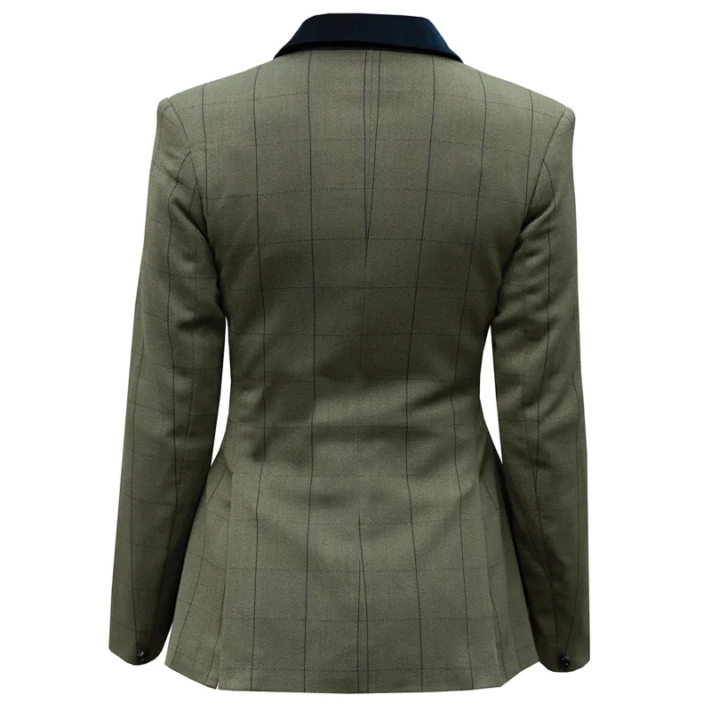 Equetech Bellingham Deluxe Stretch Womens Tweed Show Jacket - Green-1