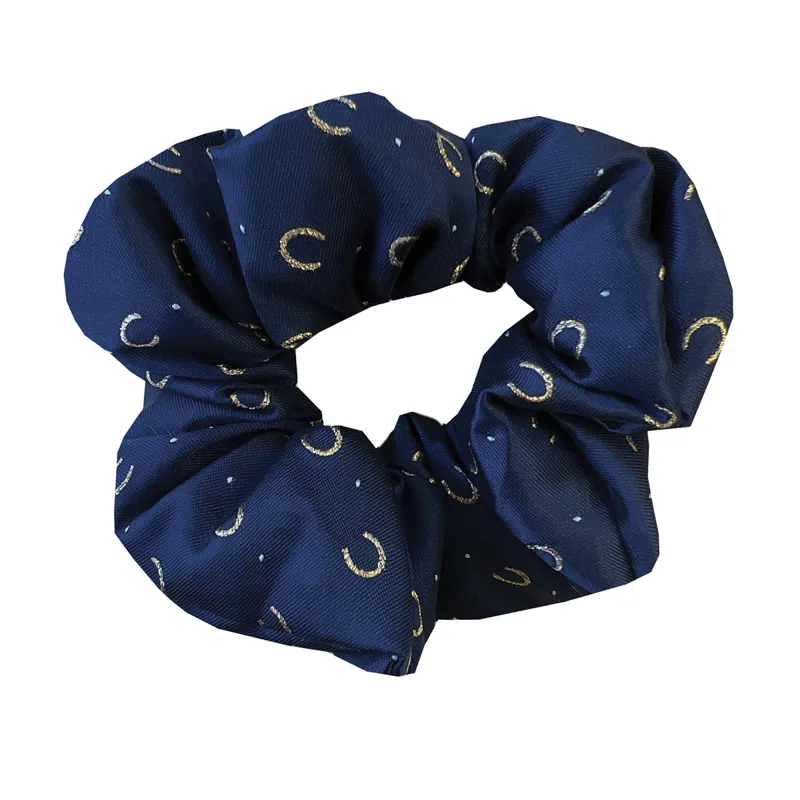 Equetech Horseshoe Scrunchie - Navy/Gold