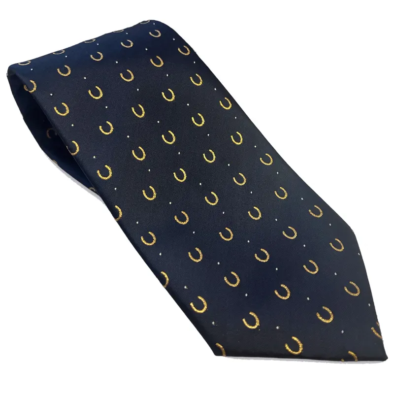 Equetech Horseshoe Junior Show Tie - Navy/Gold