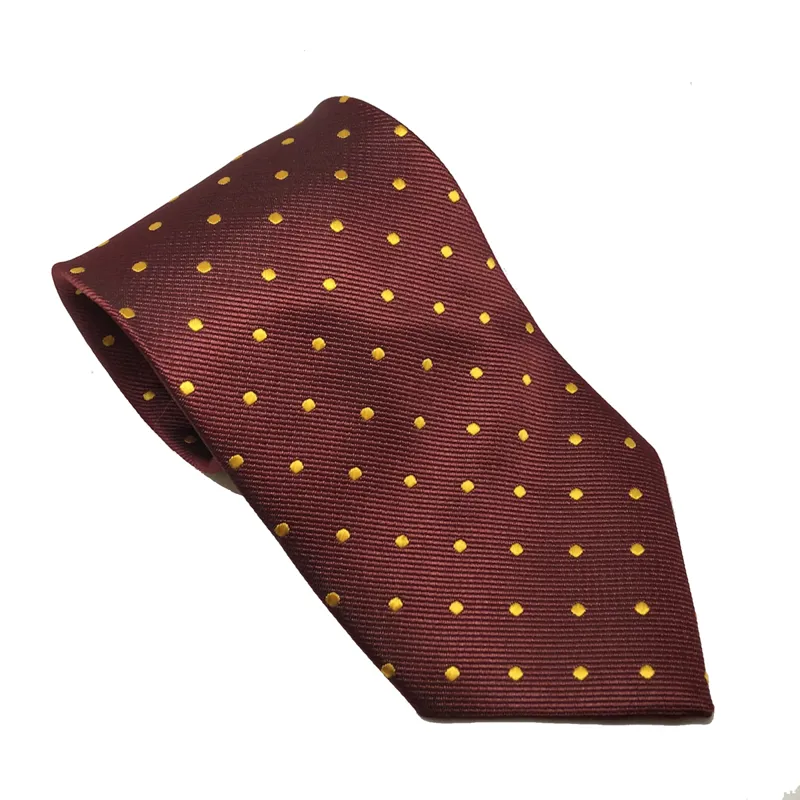 Equetech Polka Dot Junior Show Tie - Burgundy/Canary Gold