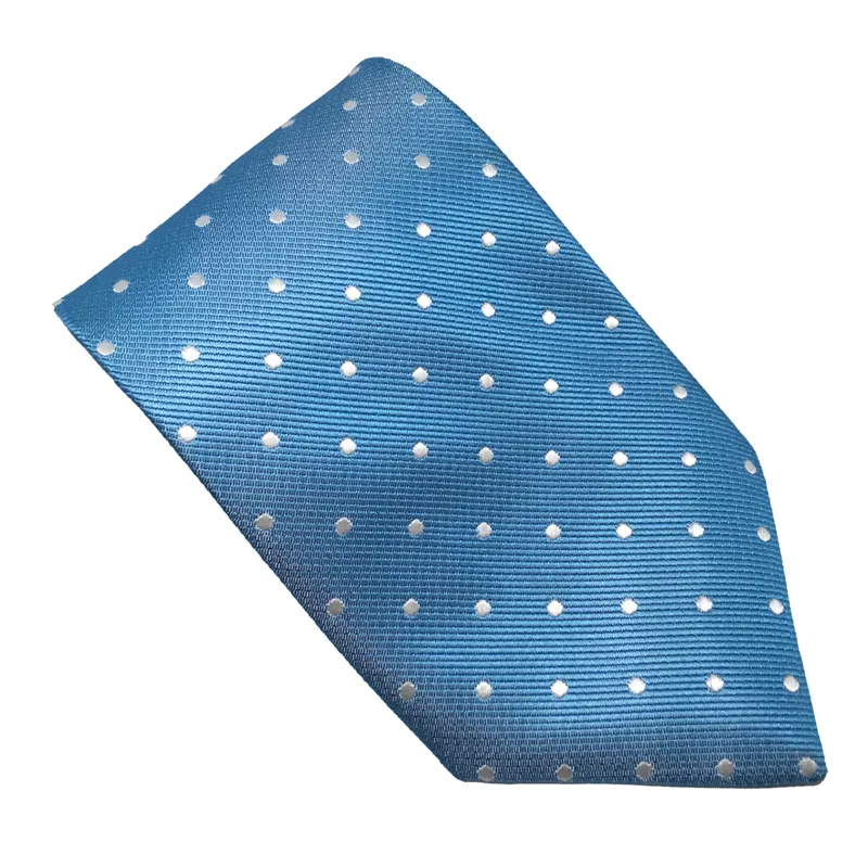 Equetech Polka Dot Junior Show Tie -  Light Blue/White