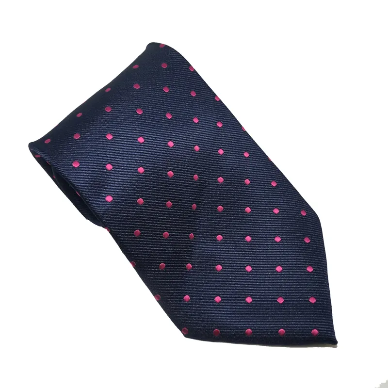 Equetech Polka Dot Junior Show Tie - Navy/Cerise
