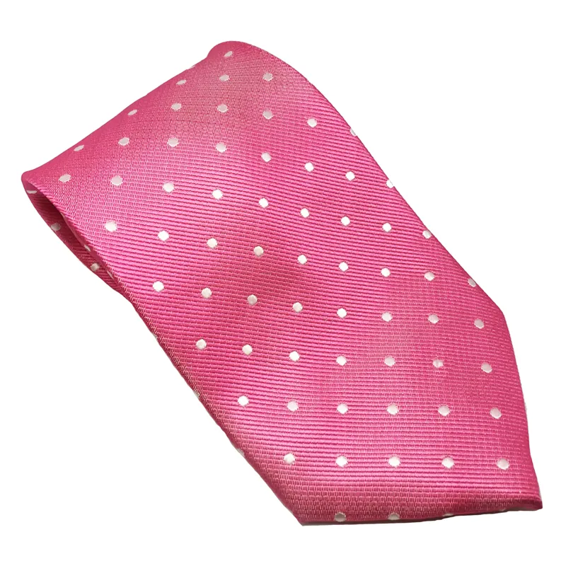 Equetech Polka Dot Junior Show Tie - Fuchsia/White