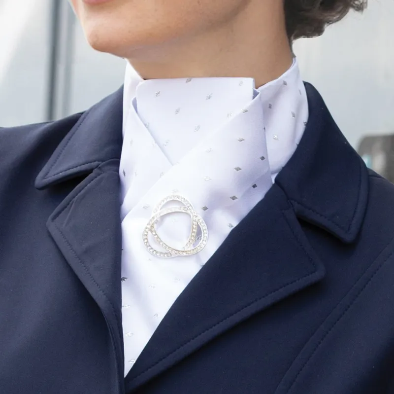 Equetech Ready Tied Stock - Diamond/White-1