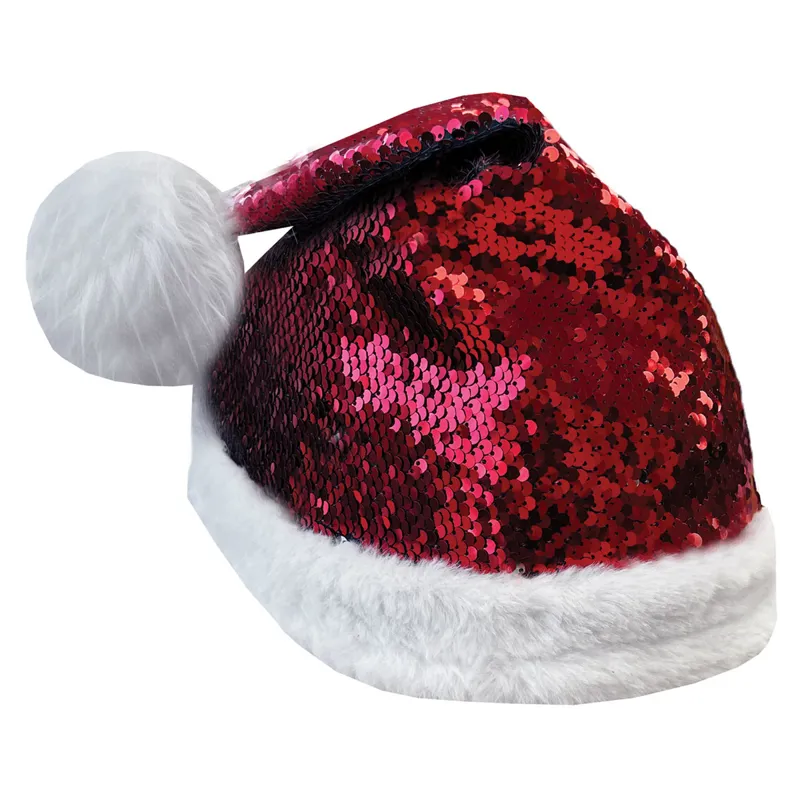 Equetech Santa Deluxe Sequin Flip Christmas Hat Silk