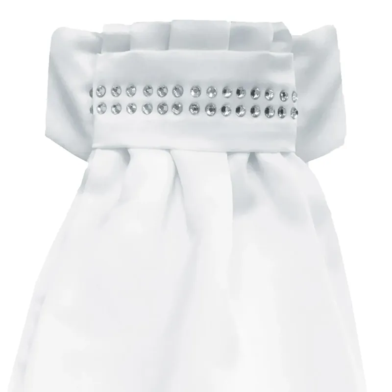 Equetech Deluxe Ready Tied Stock - Diamante Band/White