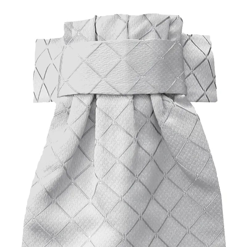 Equetech Deluxe Ready Tied Stock - Diamond Jacquard/White/Silver