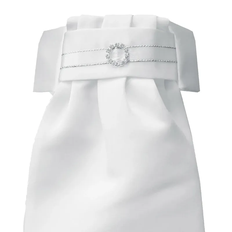 Equetech Deluxe Ready Tied Stock - Diamante Circle/White