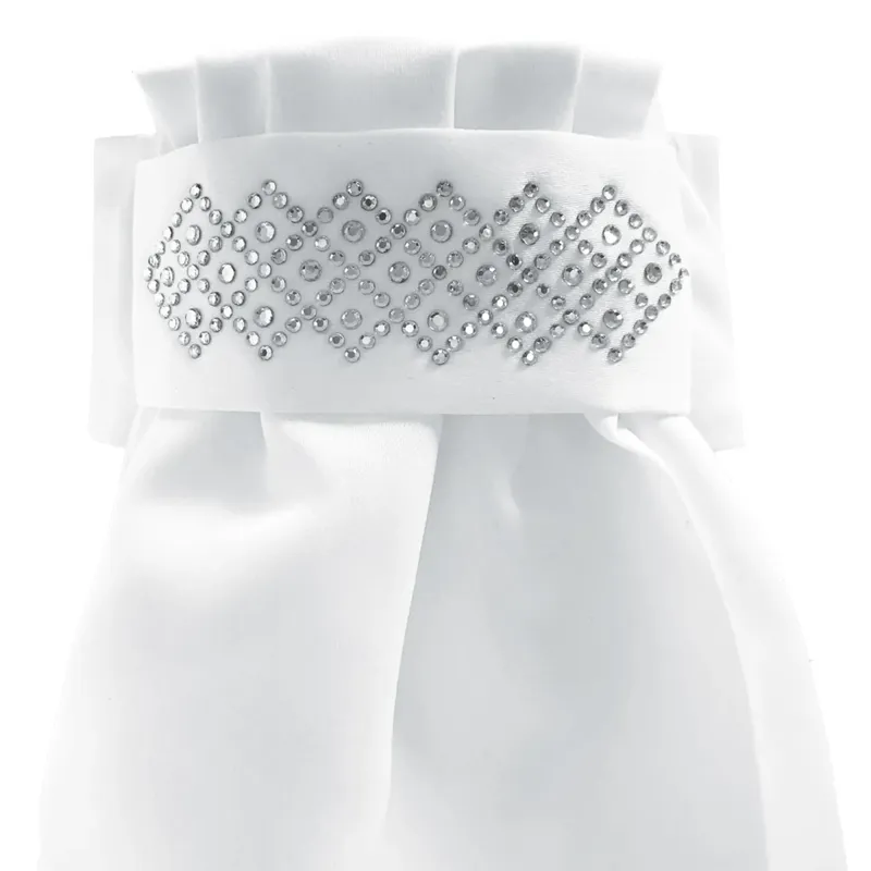 Equetech Deluxe Ready Tied Stock - Solitaire/White