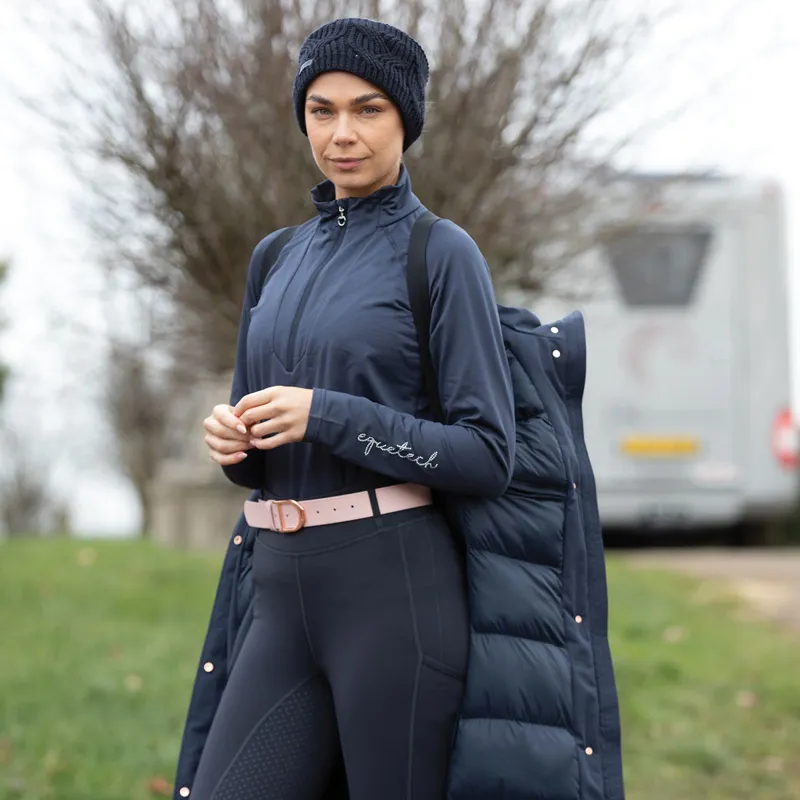 Equetech Warrior Waterproof Ladies Long-Line Jacket - Navy-6