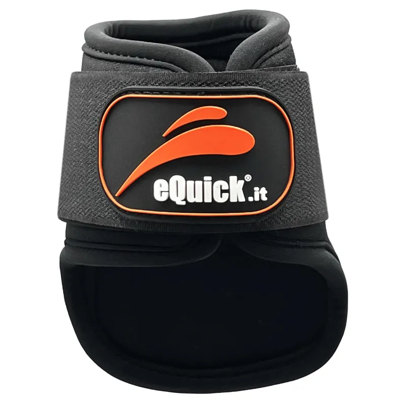 eQuick eCarbon Shock Velcro Rear Fetlock Boots - Black-1