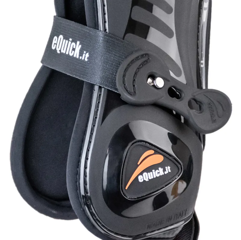 eQuick eShock Overreach Front Tendon Boots - Legend Black-4