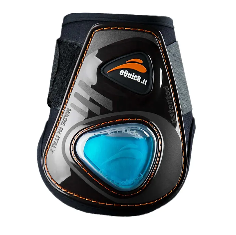 eQuick eShock Velcro Rear Fetlock Boots - Black