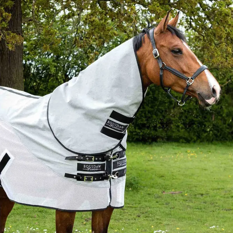 Equidaw of London Cooling Rug Neck Cover - Light Blue/White