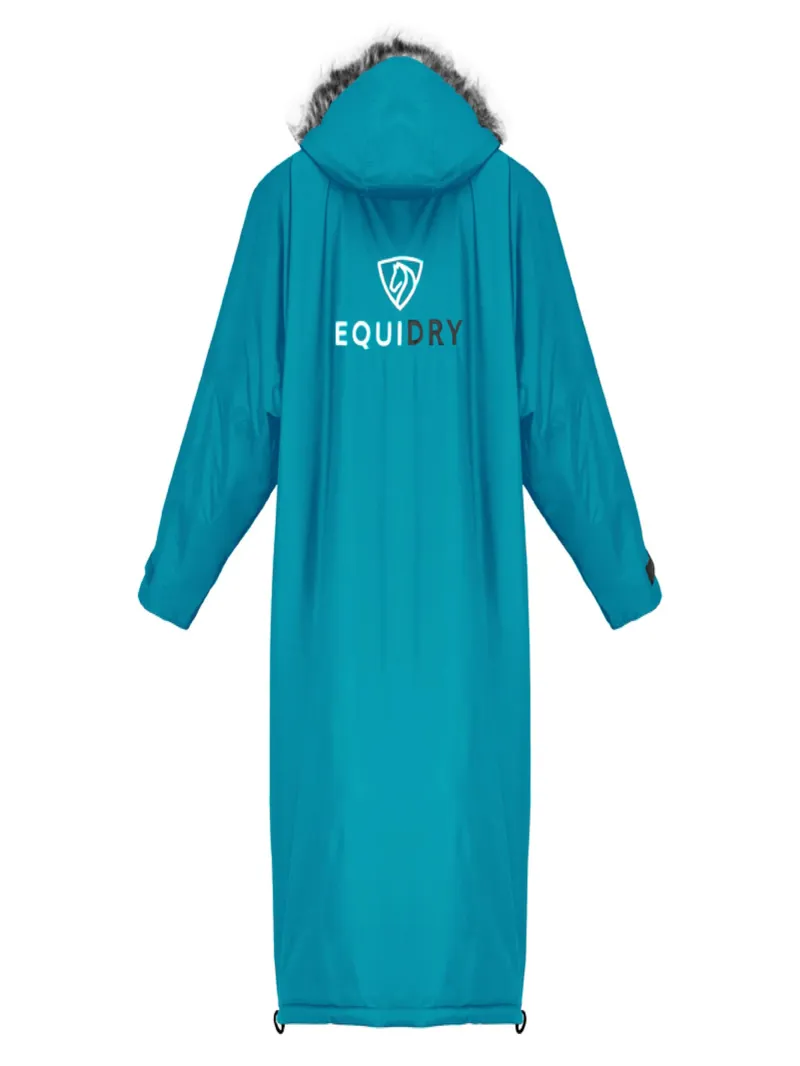 EQUIDRY Evolution Lux Adults Waterproof Jacket - Turquoise/Charcoal-3