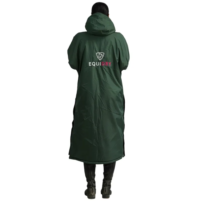 EQUIDRY Evolution Thick Fleece Lined Waterproof Jacket - Forest/Pink-5