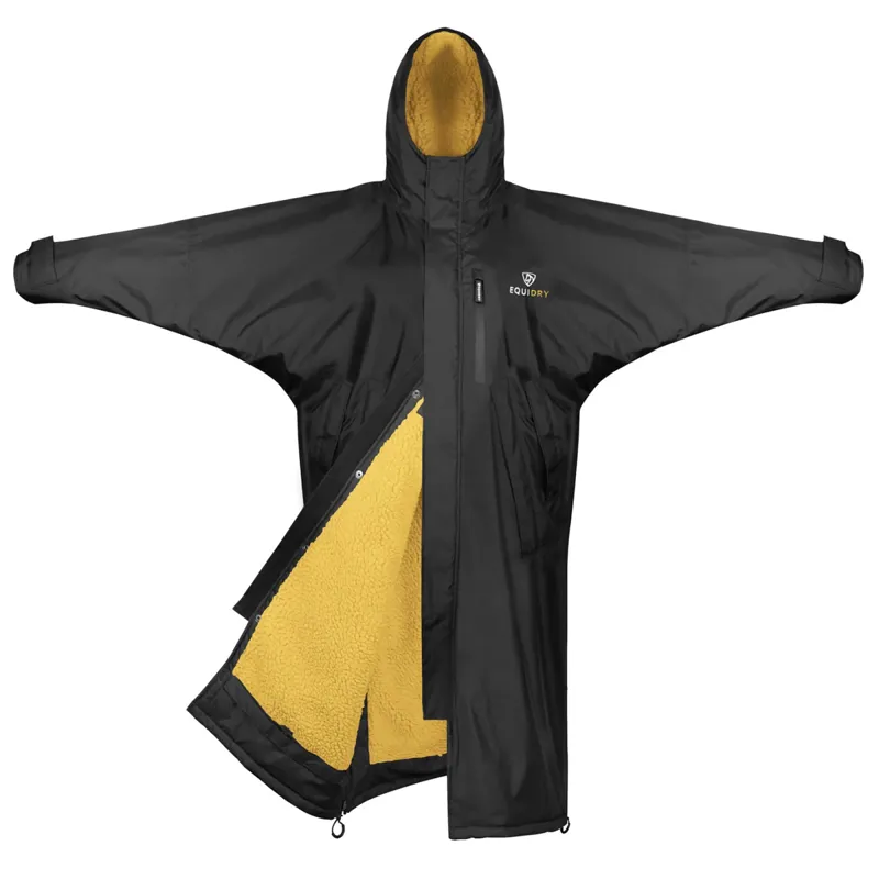 EQUIDRY Evolution Thick Fleece Lined Junior Jacket - Black/Yellow