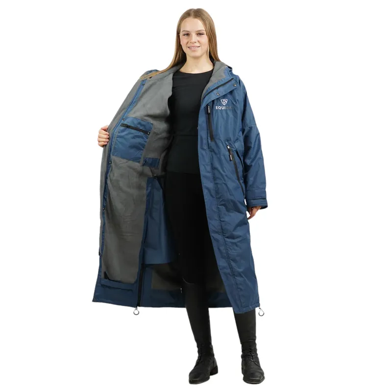 EQUIDRY Evolution Thin Fleece Lined Waterproof Jacket - Steel Blue/Grey-4