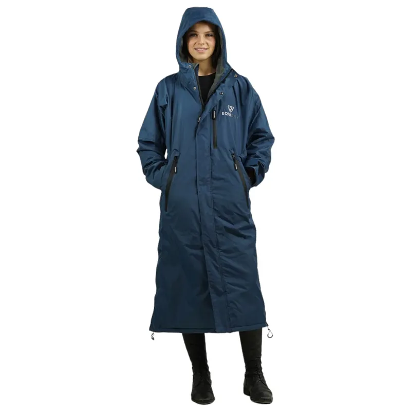 EQUIDRY Evolution Thin Fleece Lined Waterproof Jacket - Steel Blue/Grey-1