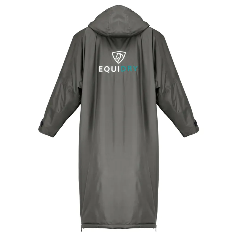 EQUIDRY Original Thick Fleece Lined Junior Jacket - Charcoal/Turquoise-1