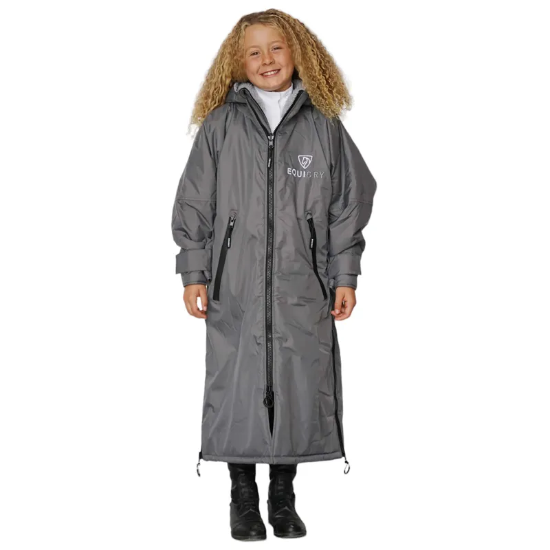 EQUIDRY Original Thick Fleece Lined Junior Jacket - Charcoal/Grey-2