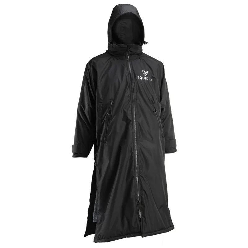 EQUIDRY Ride Jacket with Stowaway Hood - Black/Grey-2