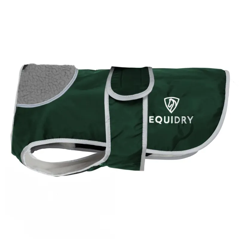 EQUIDRY Waterproof Dog Coat Black Forest Green/Grey