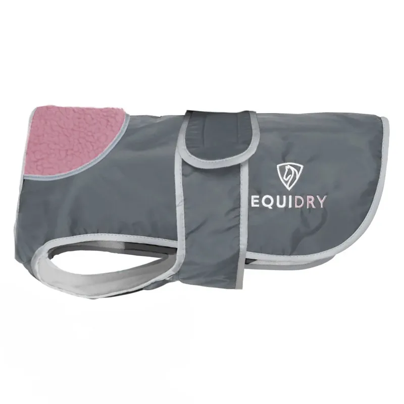 EQUIDRY Waterproof Dog Coat - Charcoal/Pale Pink-1