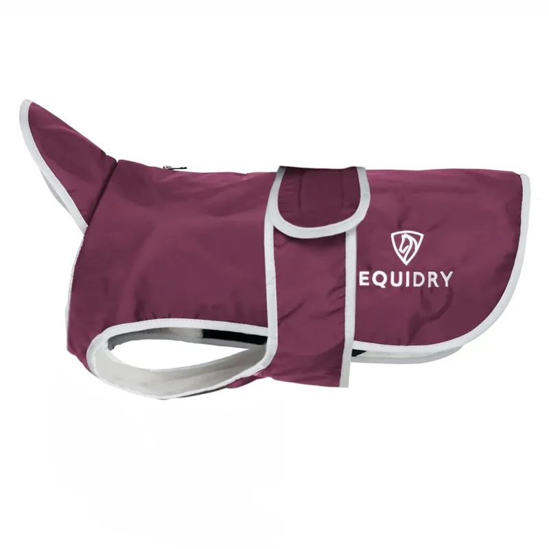 EQUIDRY Waterproof Dog Coat - Plum/Grey-2