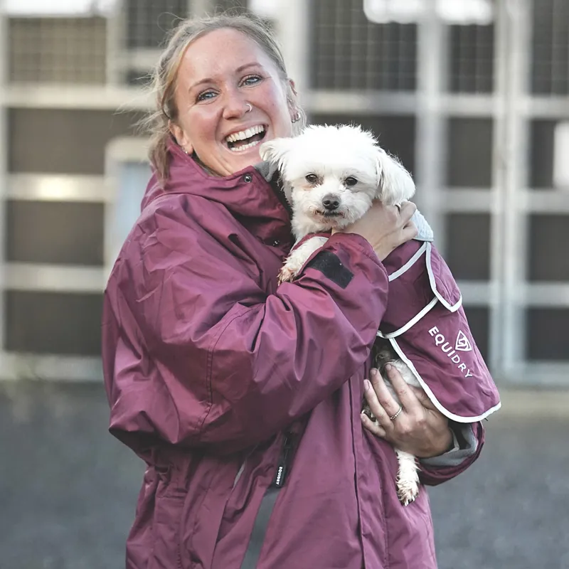 EQUIDRY Waterproof Dog Coat - Plum/Grey-4