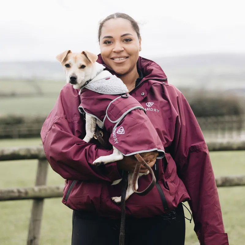 EQUIDRY Waterproof Dog Coat - Plum/Grey-3