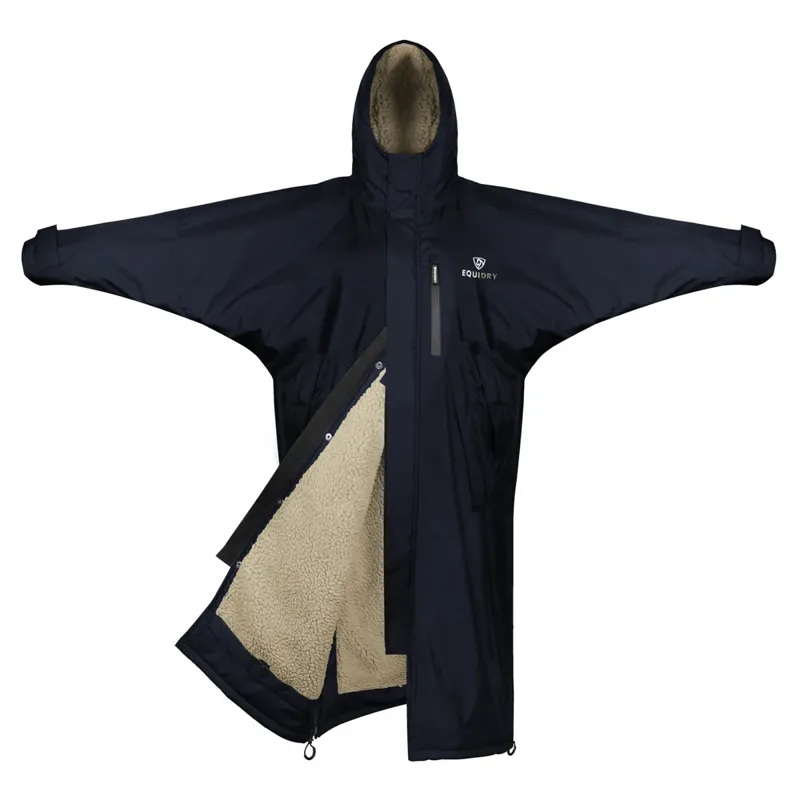 EQUIDRY Evolution Thick Fleece Lined Waterproof Jacket - Navy/Cream