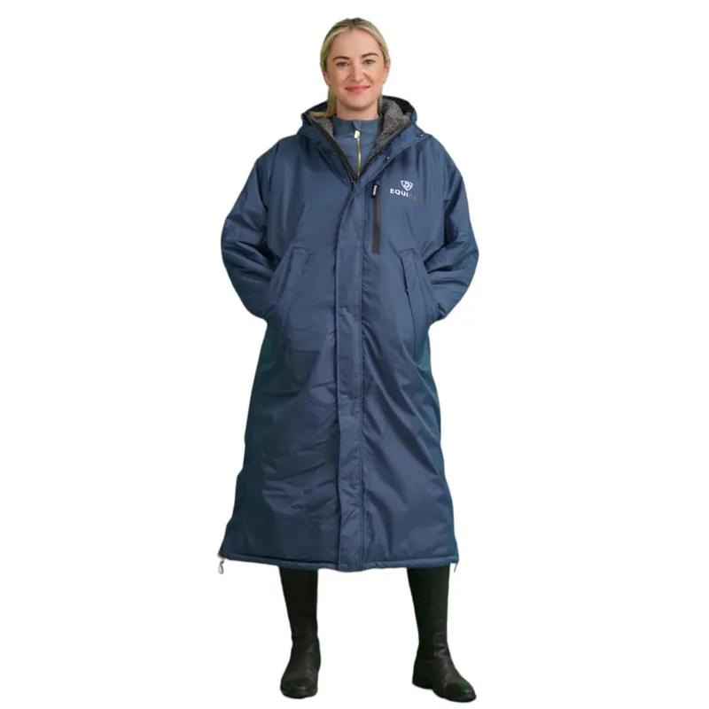 EQUIDRY Evolution Thick Fleece Lined Waterproof Jacket - Steel Blue/Grey-4