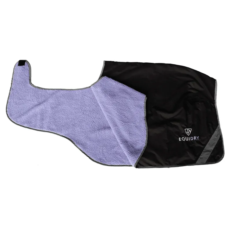 EQUIDRY Waterproof Thick Fleece Lined Exercise Sheet - Black/Lilac