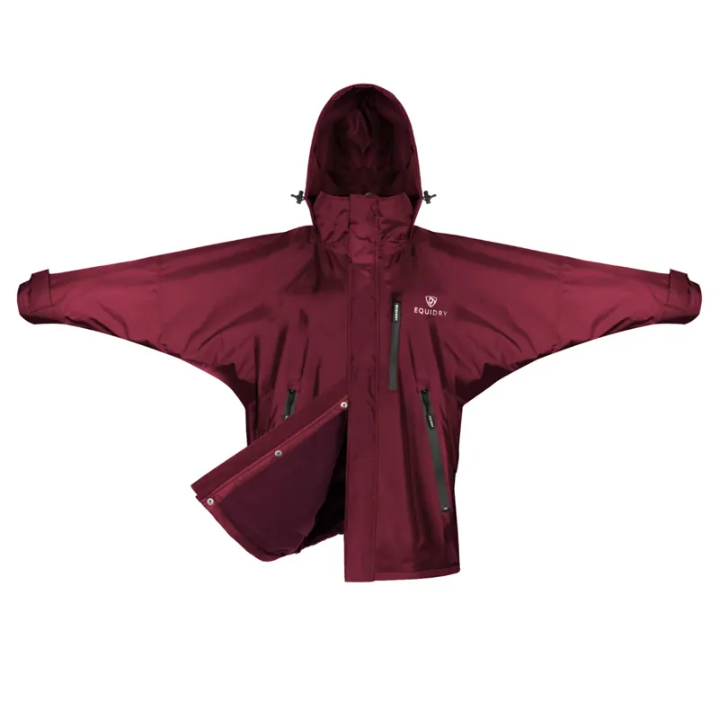 EQUIDRY Shortie Thin Fleece Lined Waterproof Jacket - Plum/Plum