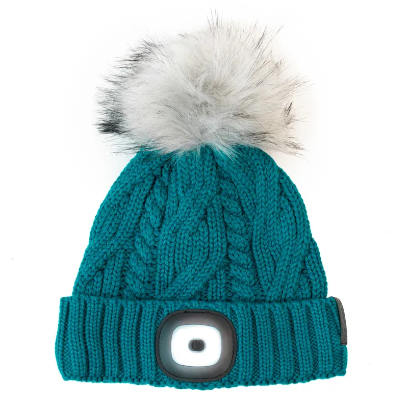Equi Light Torch Pom Beanie Hat - Jade/Silver