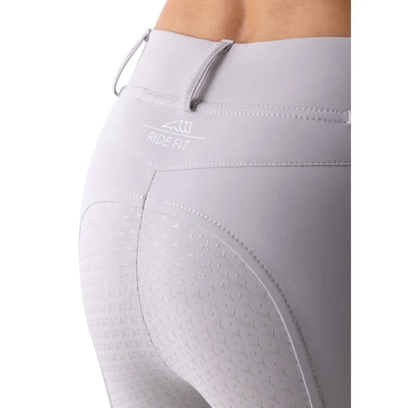 Equiline Calref Ride Fit Full Grip Ladies Riding Tights - Ice-3