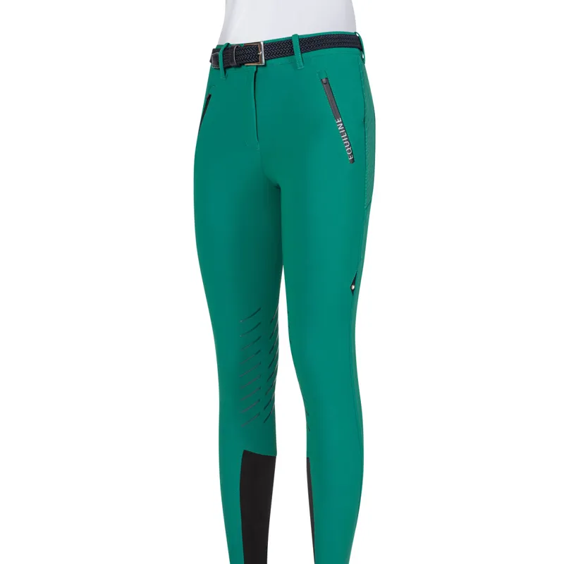 Equiline Choicekh Knee Grip Ladies Breeches Pepper Green